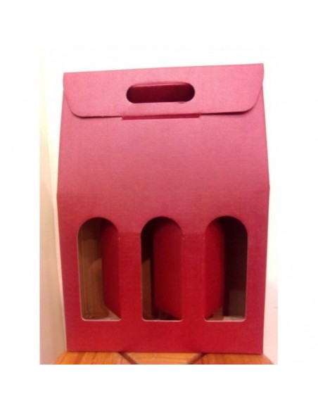Caja vino Cartón 3 botellas