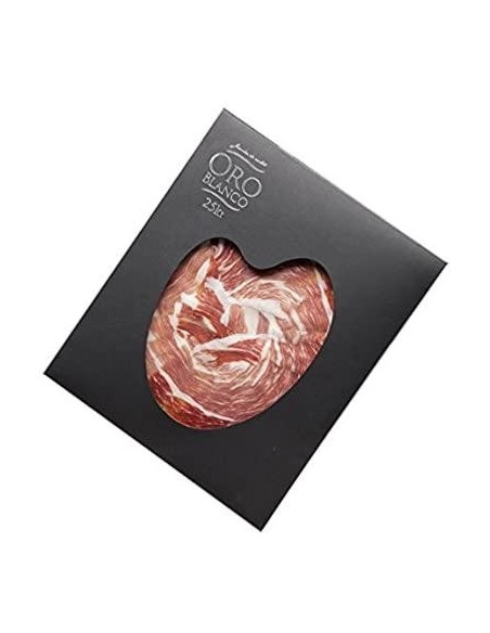 Jamón cortado a cuchillo Oro Blanco 25kt sobre