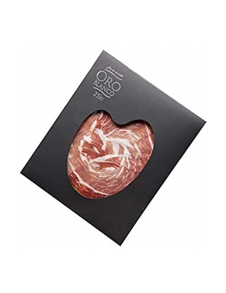 Jamón cortado a cuchillo Oro Blanco 25kt pack 10x100grs