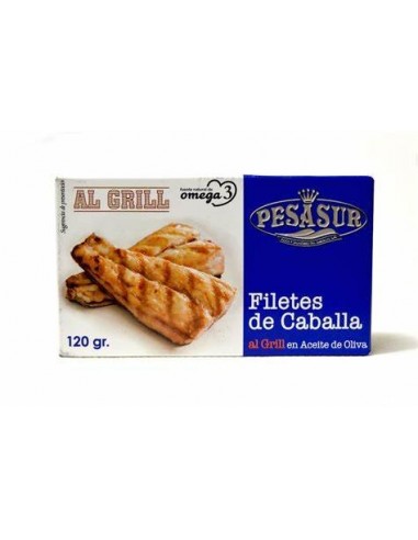 Filetes de caballa de Andalucia al grill en aceite Pesasur