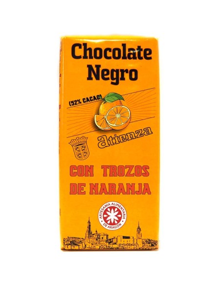 Chocolate negro con trozos de naranja Atienza