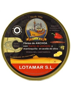 Anchoas del Cantábrico con pimiento Lotamar