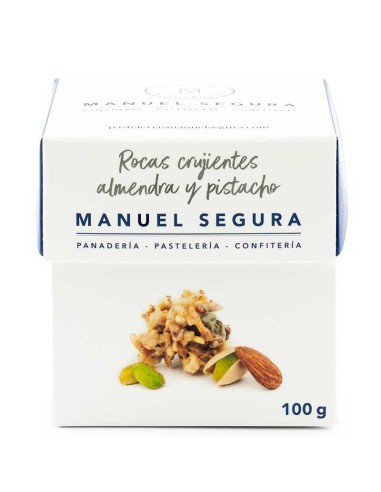 Rocas de chocolate blanco, almendra y pistacho Manuel Segura